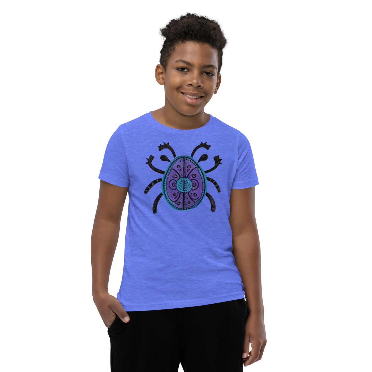 Striped Spider Critter #04 Youth Short Sleeve T-Shirt