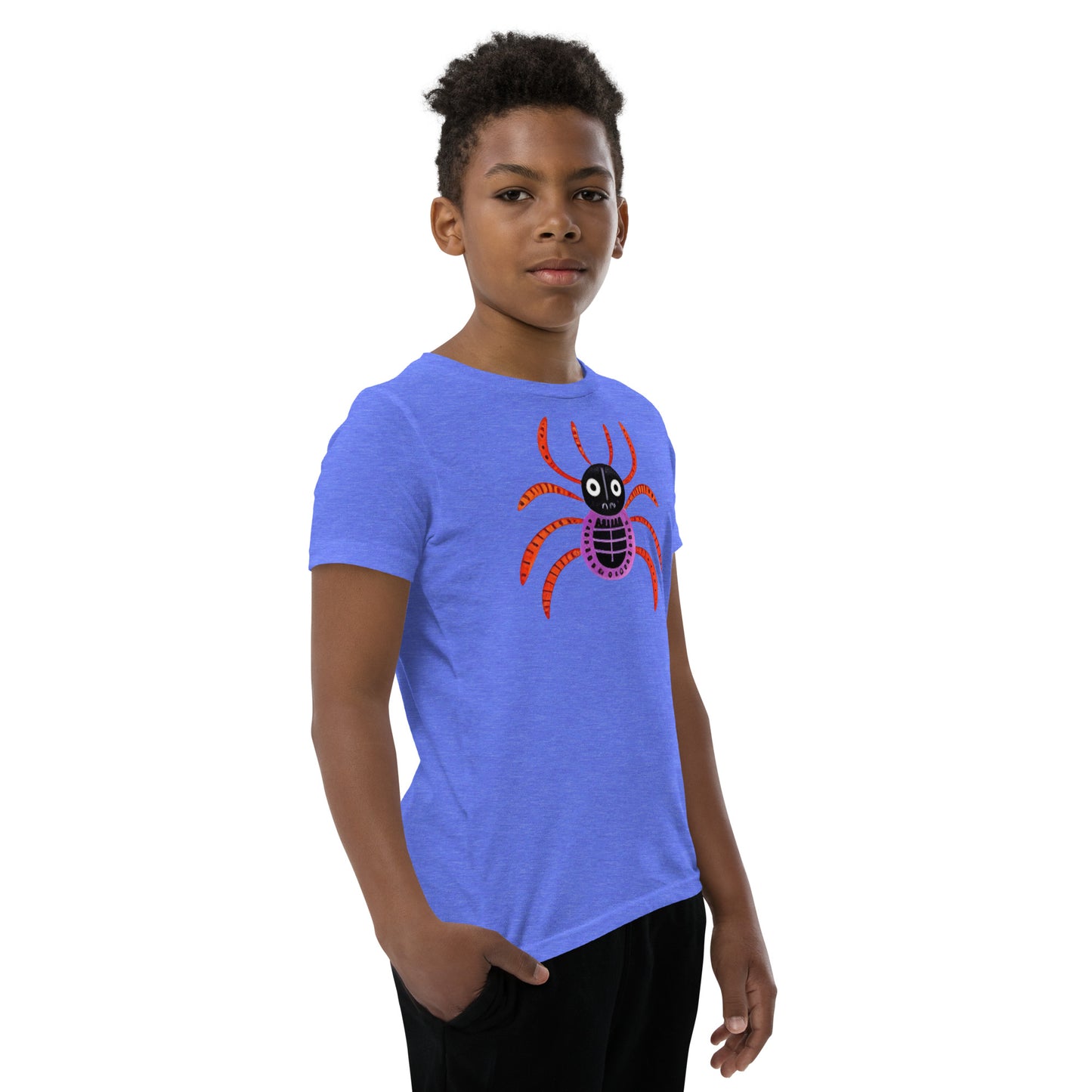 Striped Spider Critter #01 Youth Short Sleeve T-Shirt