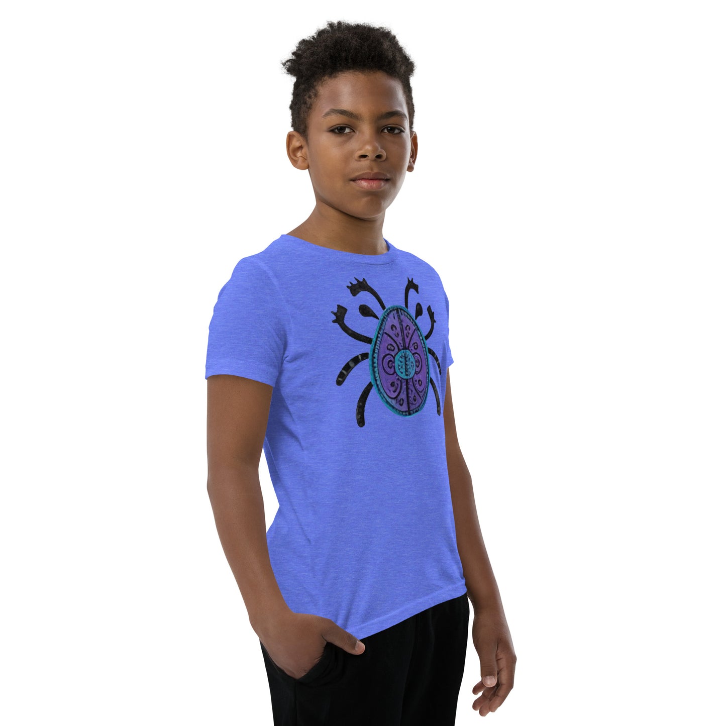 Striped Spider Critter #04 Youth Short Sleeve T-Shirt