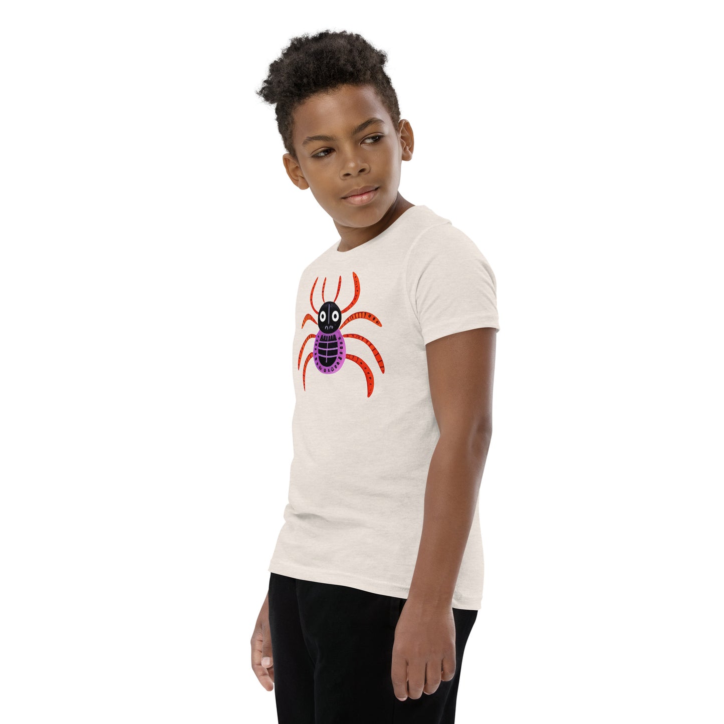 Striped Spider Critter #01 Youth Short Sleeve T-Shirt