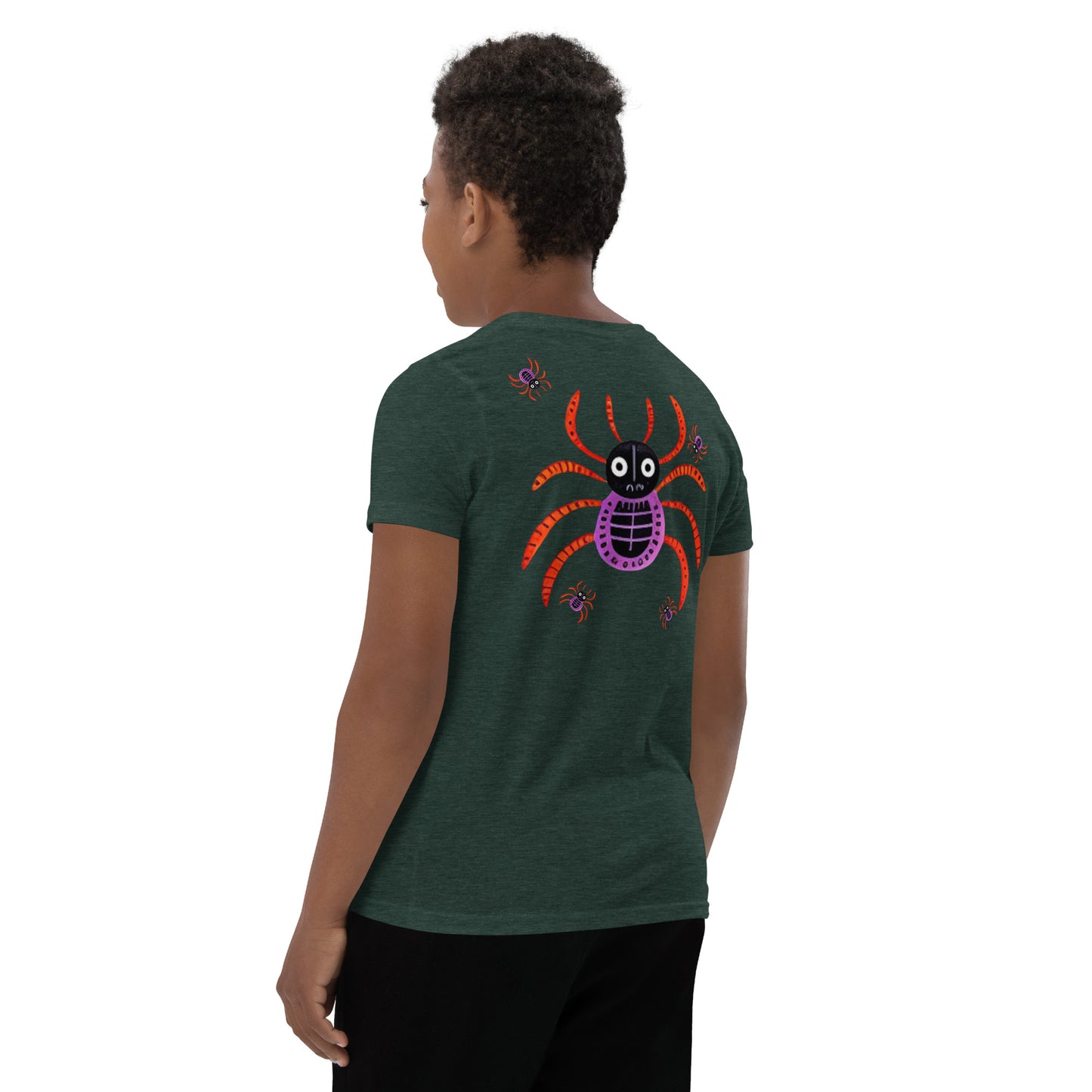 Striped Spider Critter #01 Youth Short Sleeve T-Shirt