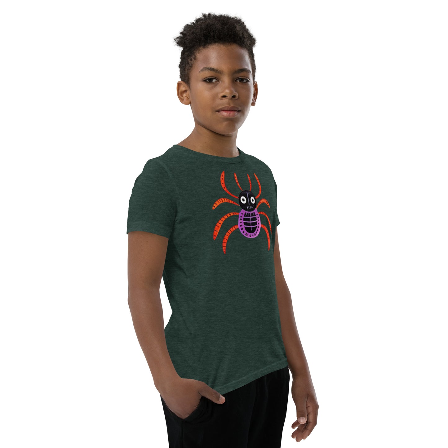 Striped Spider Critter #01 Youth Short Sleeve T-Shirt