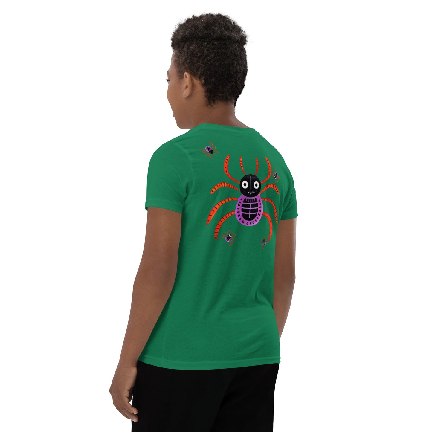 Striped Spider Critter #01 Youth Short Sleeve T-Shirt