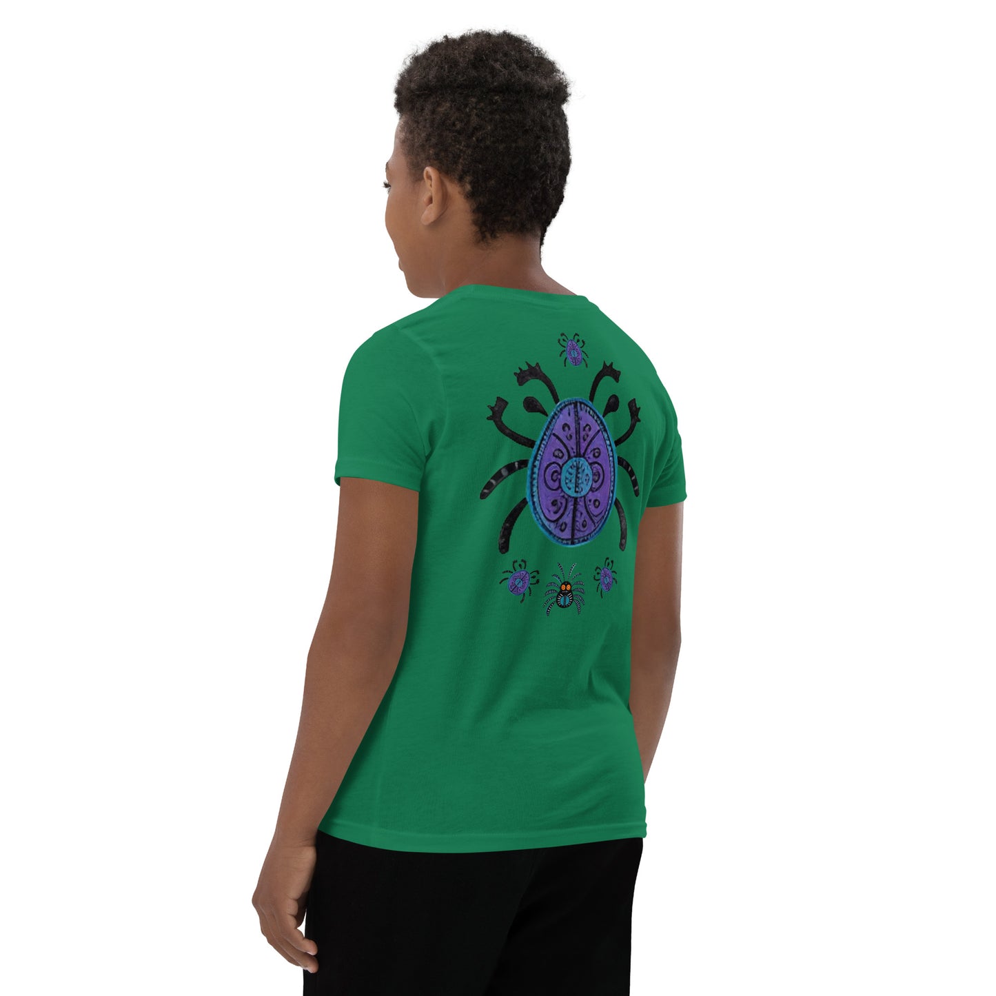 Striped Spider Critter #04 Youth Short Sleeve T-Shirt