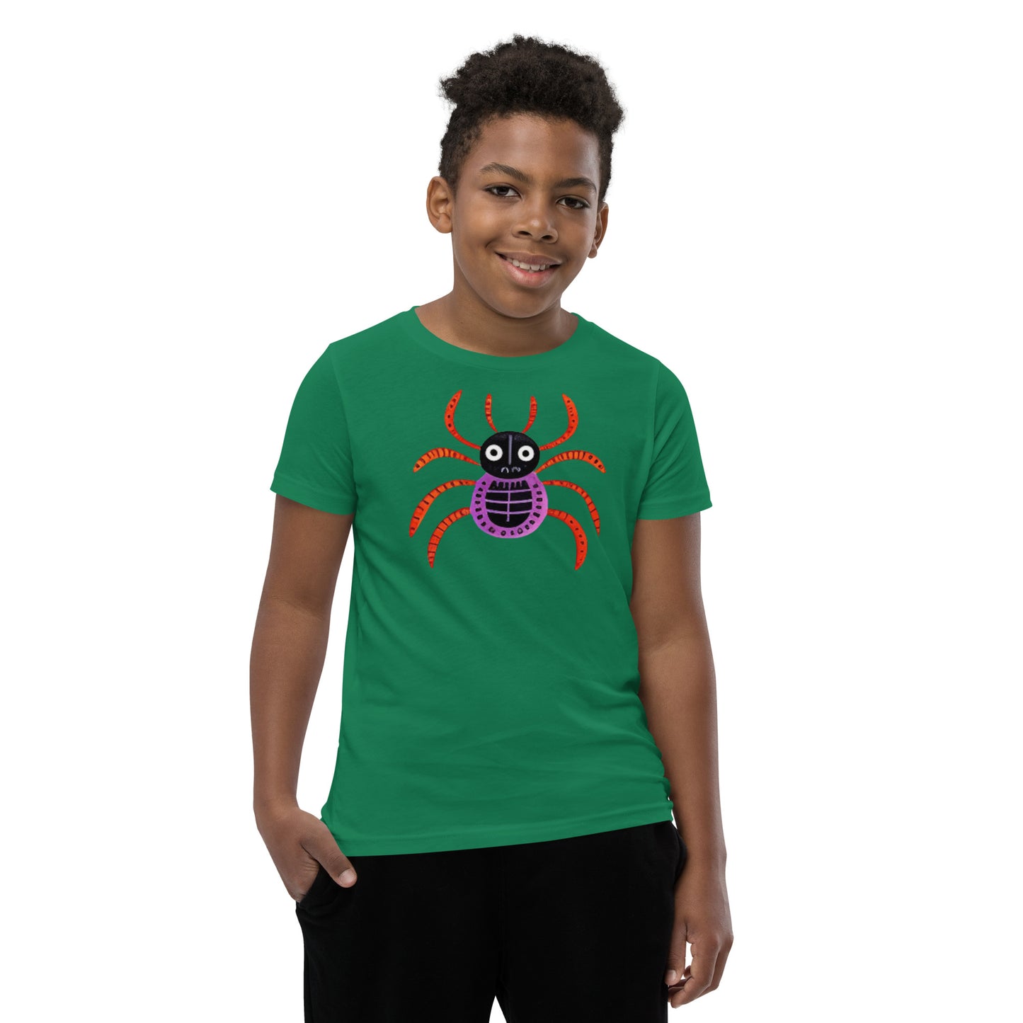 Striped Spider Critter #01 Youth Short Sleeve T-Shirt