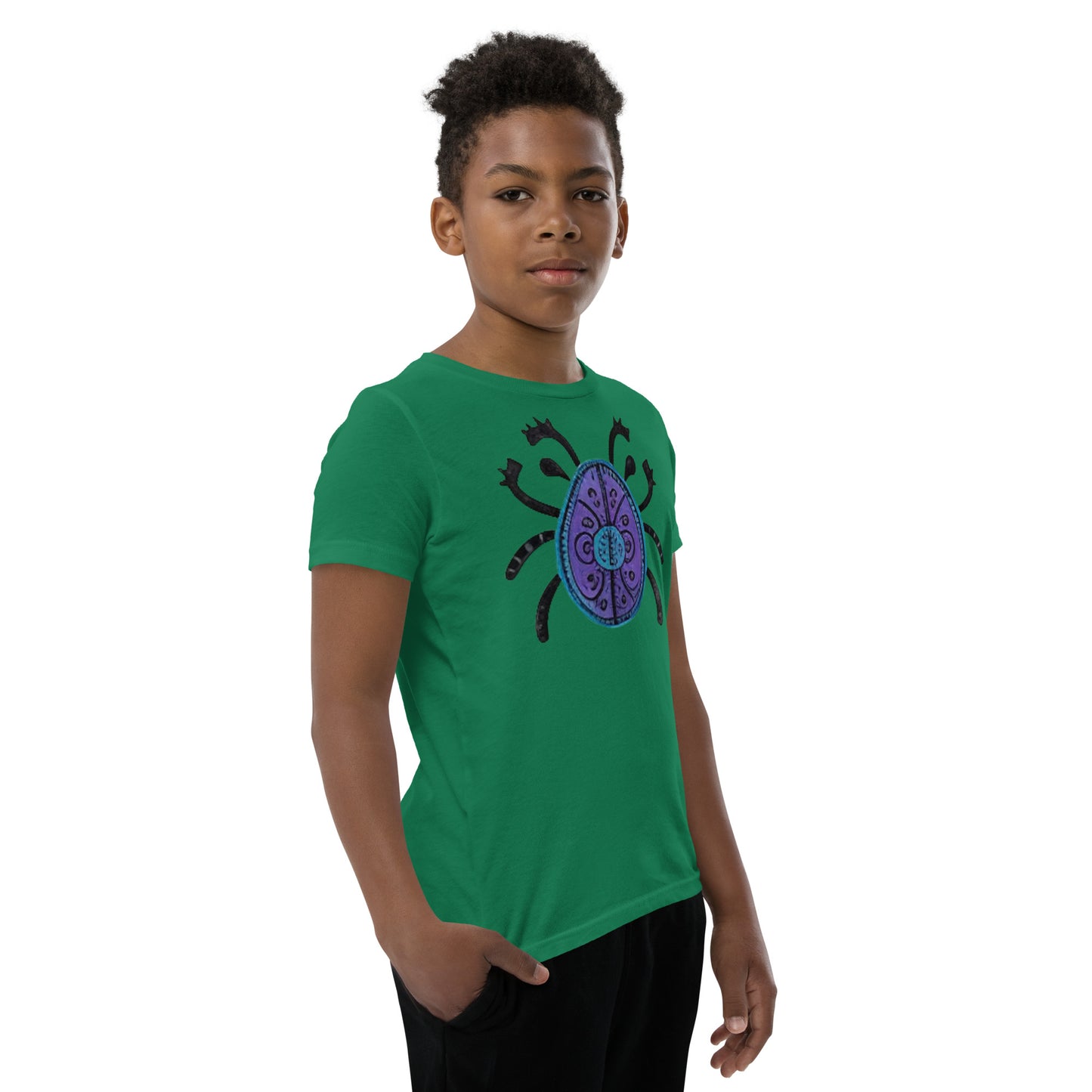 Striped Spider Critter #04 Youth Short Sleeve T-Shirt