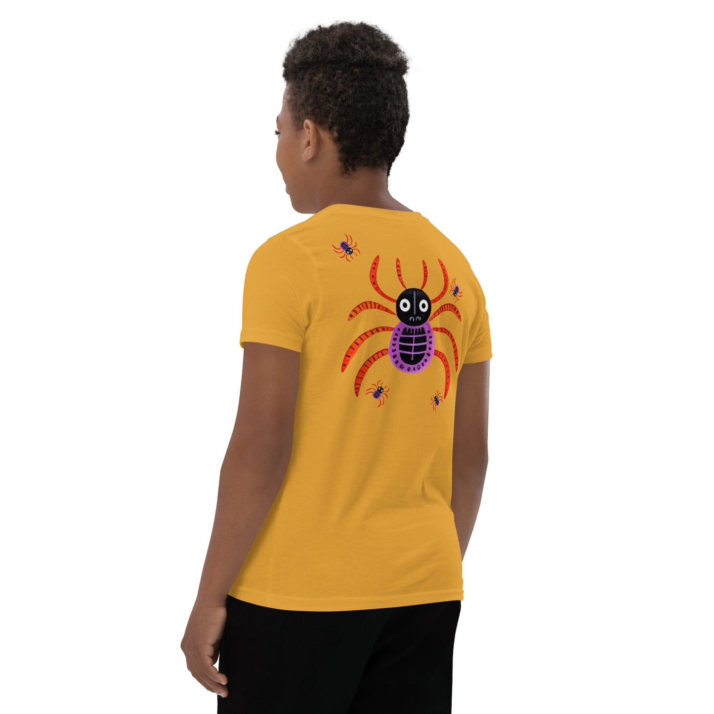 Striped Spider Critter #01 Youth Short Sleeve T-Shirt