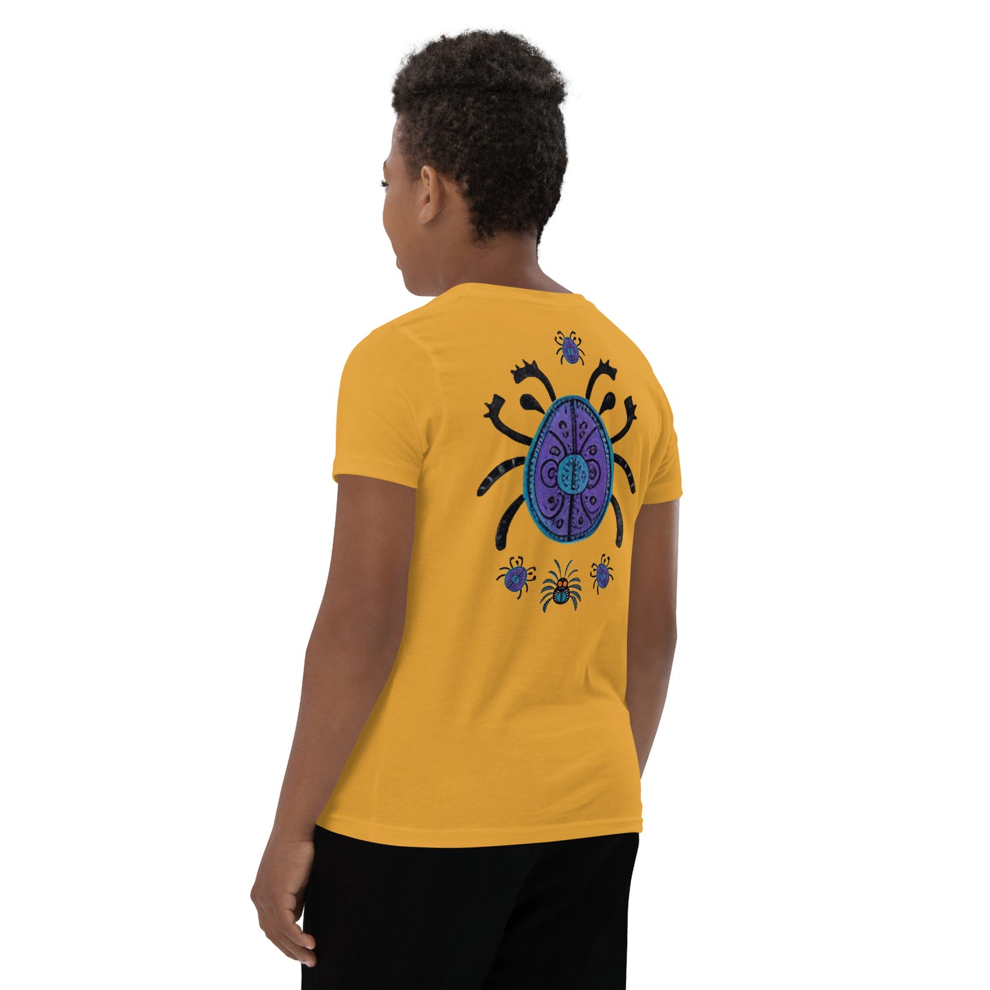 Striped Spider Critter #04 Youth Short Sleeve T-Shirt