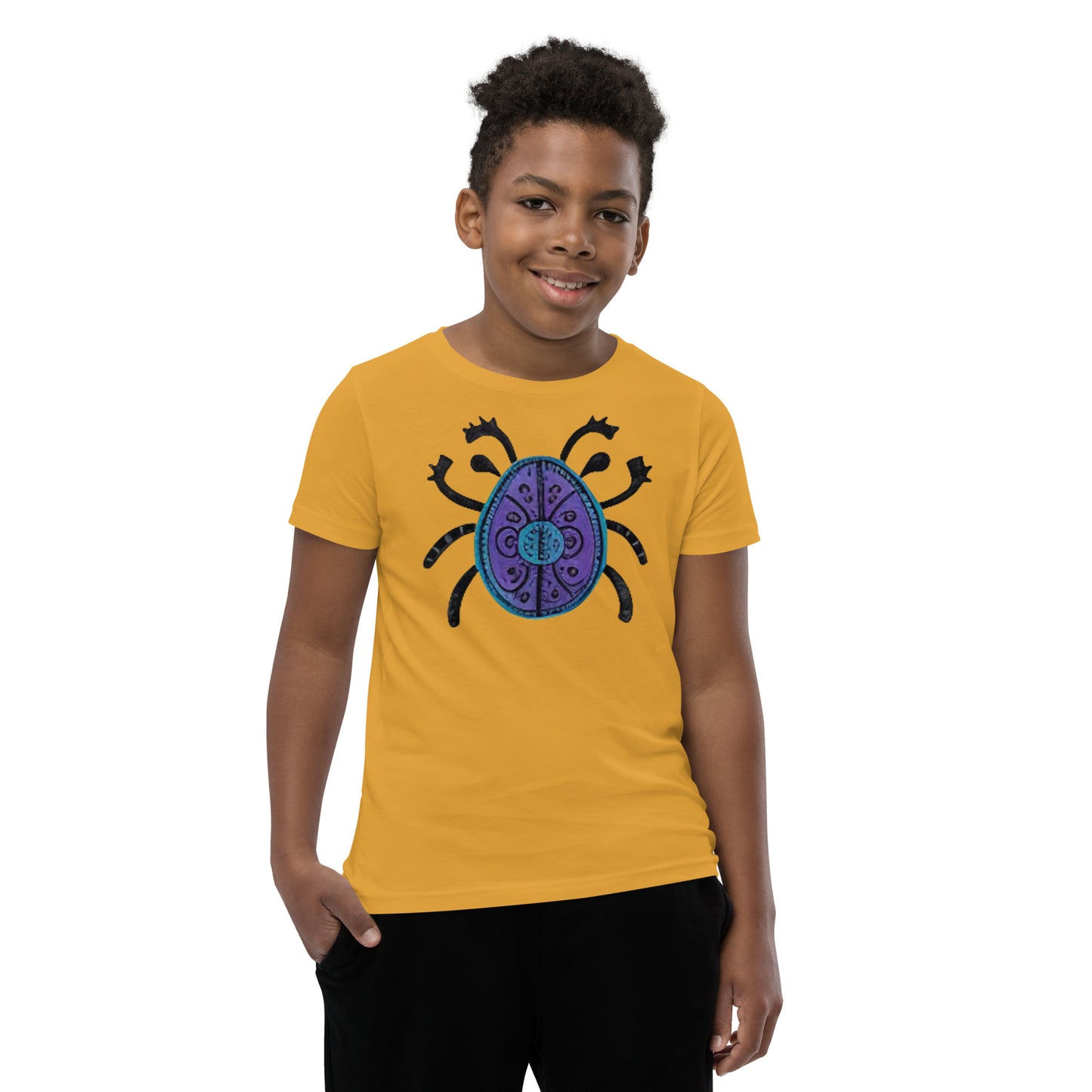 Striped Spider Critter #04 Youth Short Sleeve T-Shirt