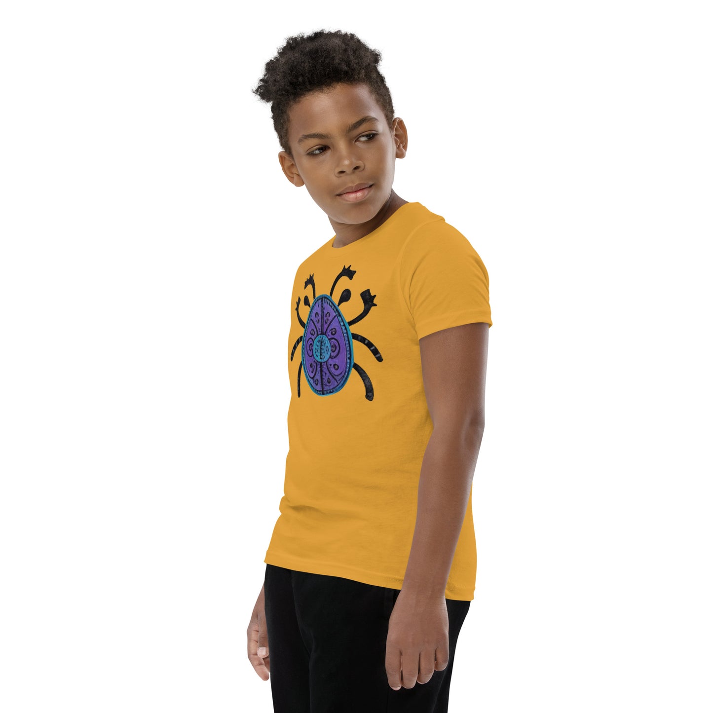 Striped Spider Critter #04 Youth Short Sleeve T-Shirt