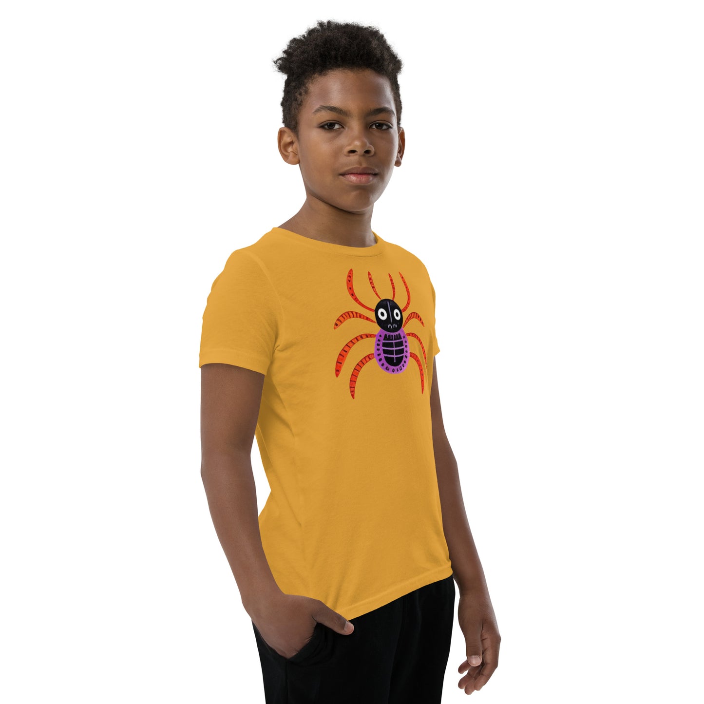 Striped Spider Critter #01 Youth Short Sleeve T-Shirt