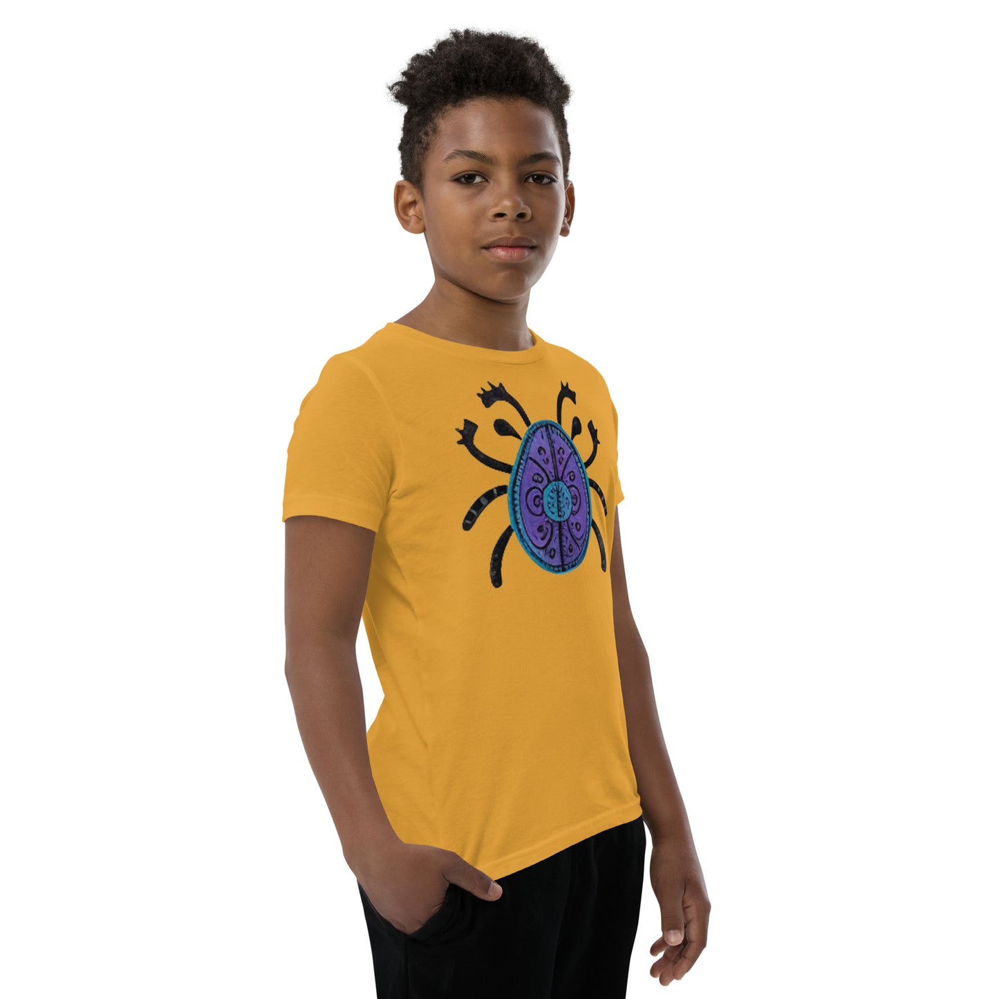 Striped Spider Critter #04 Youth Short Sleeve T-Shirt