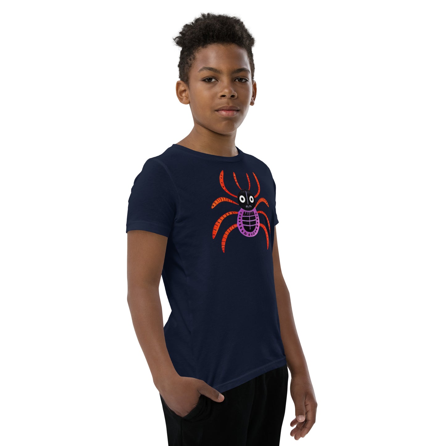 Striped Spider Critter #01 Youth Short Sleeve T-Shirt