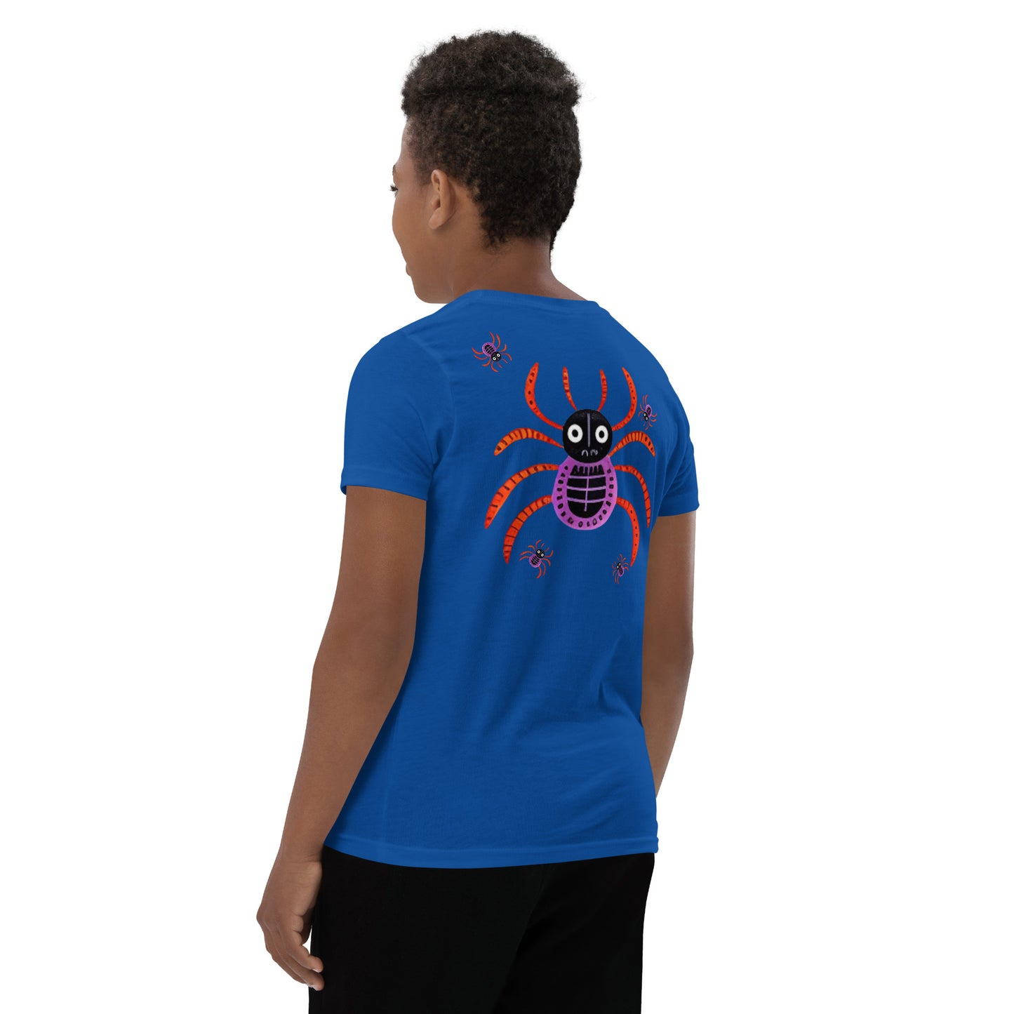 Striped Spider Critter #01 Youth Short Sleeve T-Shirt