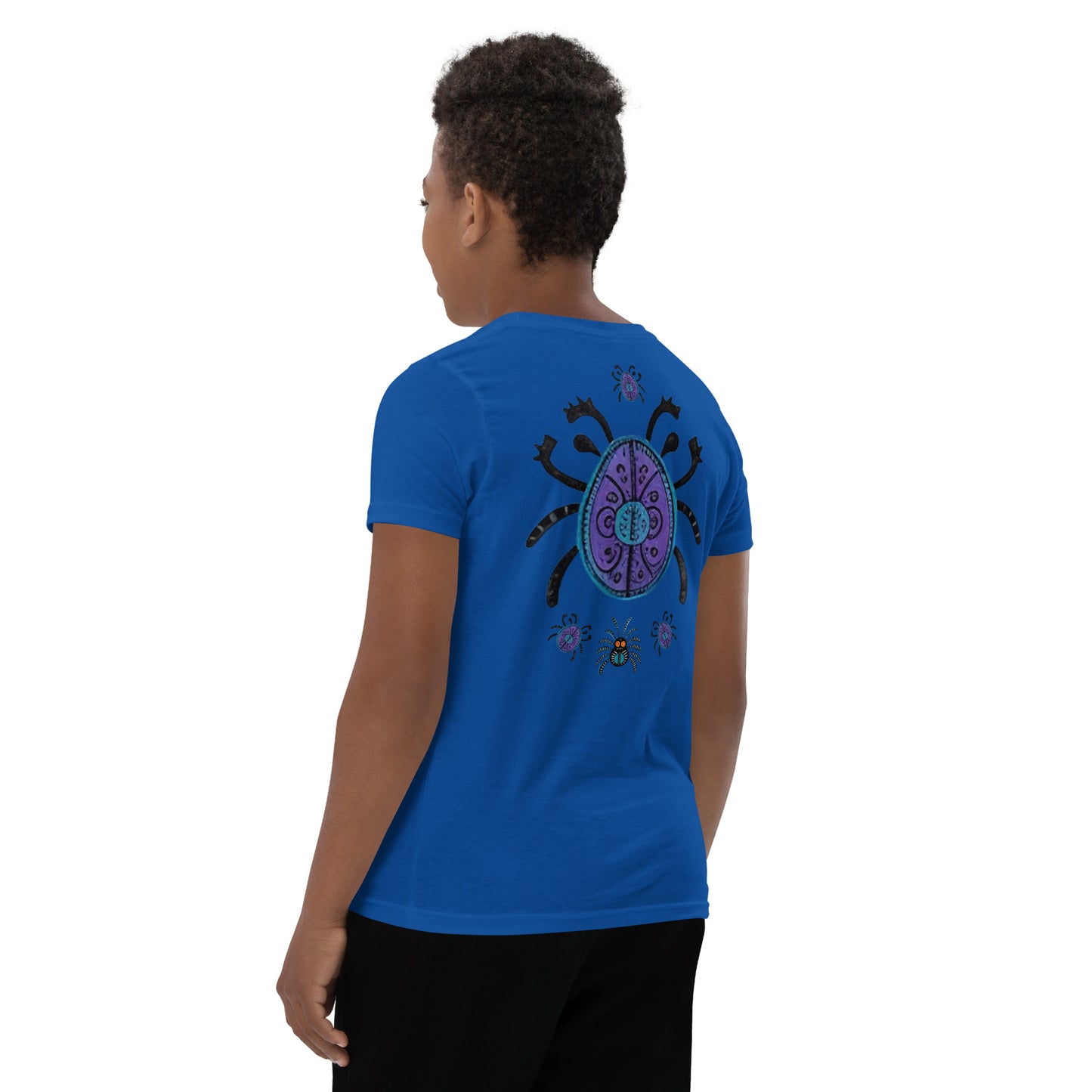 Striped Spider Critter #04 Youth Short Sleeve T-Shirt