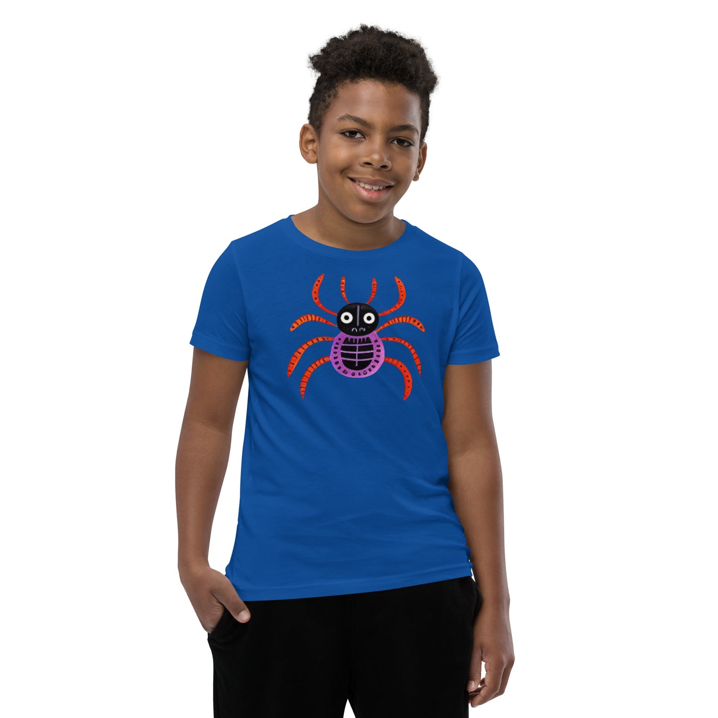 Striped Spider Critter #01 Youth Short Sleeve T-Shirt