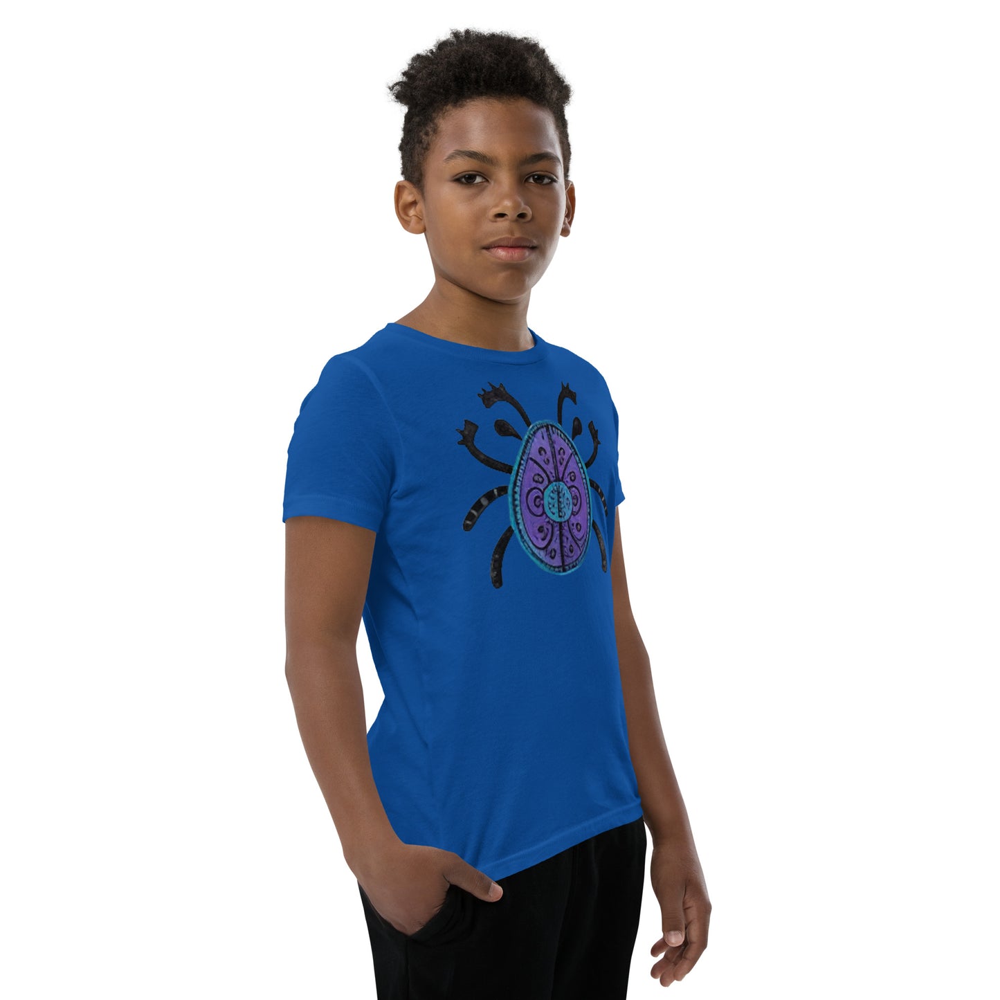 Striped Spider Critter #04 Youth Short Sleeve T-Shirt