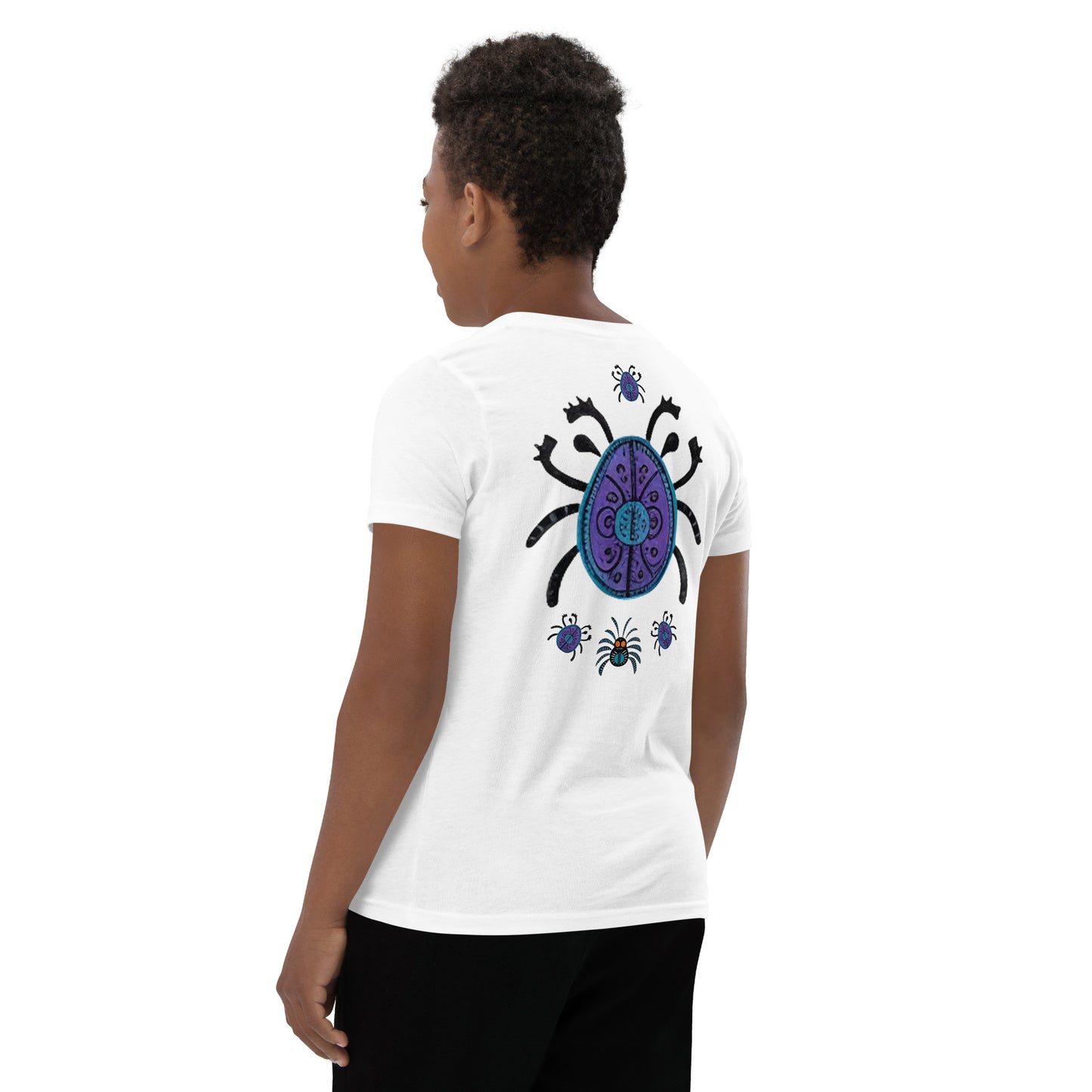 Striped Spider Critter #04 Youth Short Sleeve T-Shirt