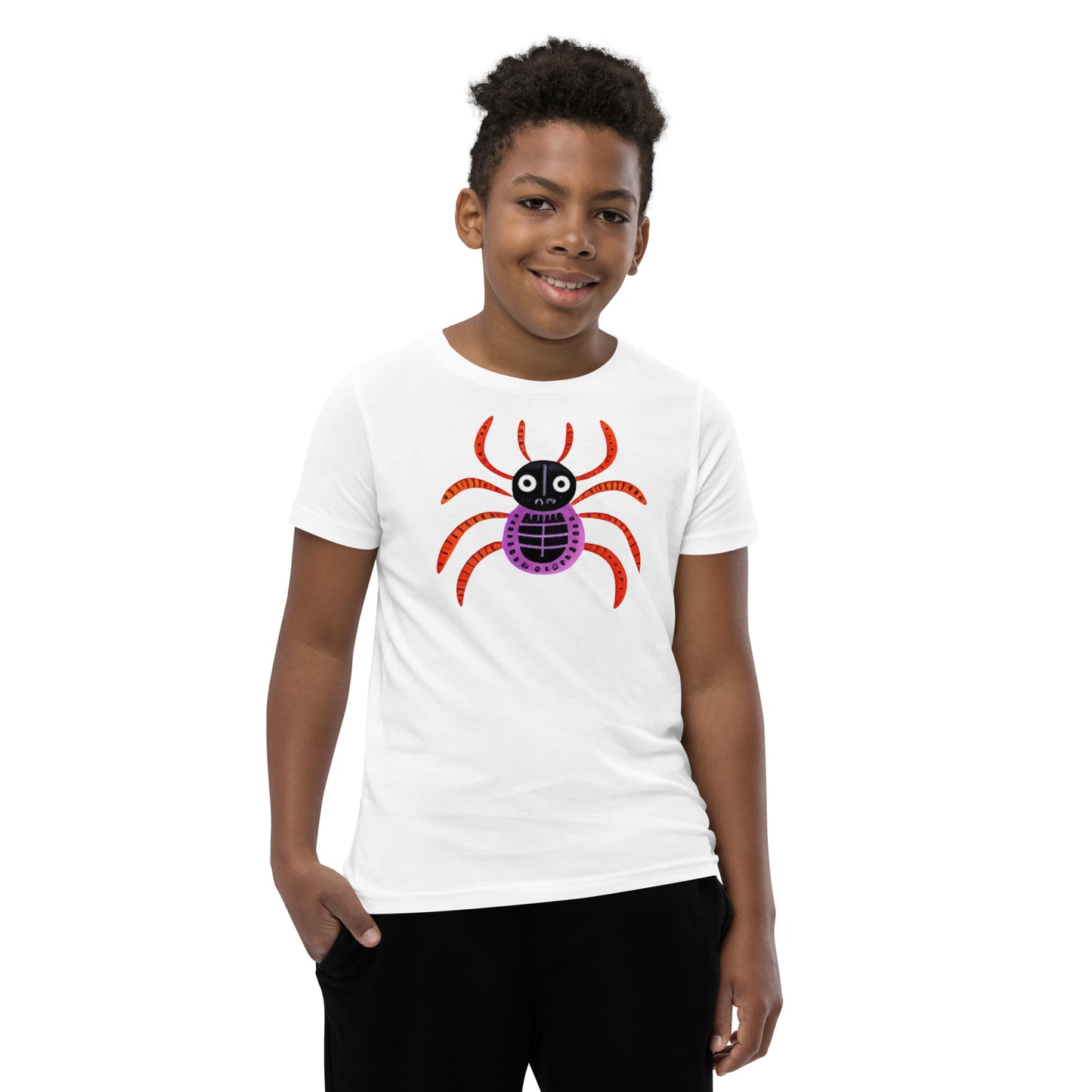 Striped Spider Critter #01 Youth Short Sleeve T-Shirt