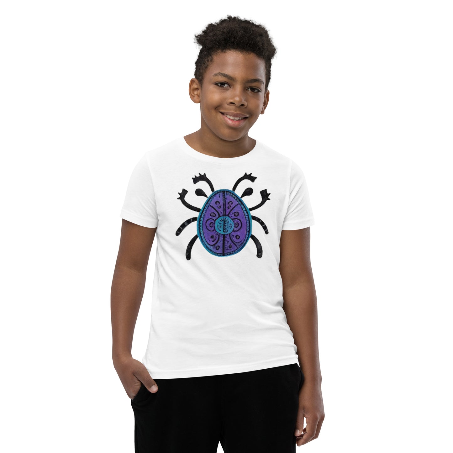 Striped Spider Critter #04 Youth Short Sleeve T-Shirt