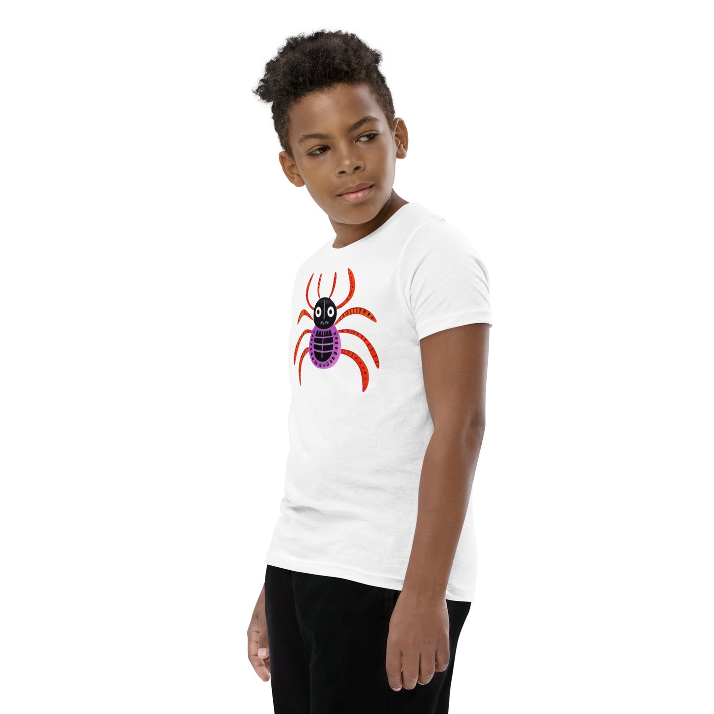 Striped Spider Critter #01 Youth Short Sleeve T-Shirt