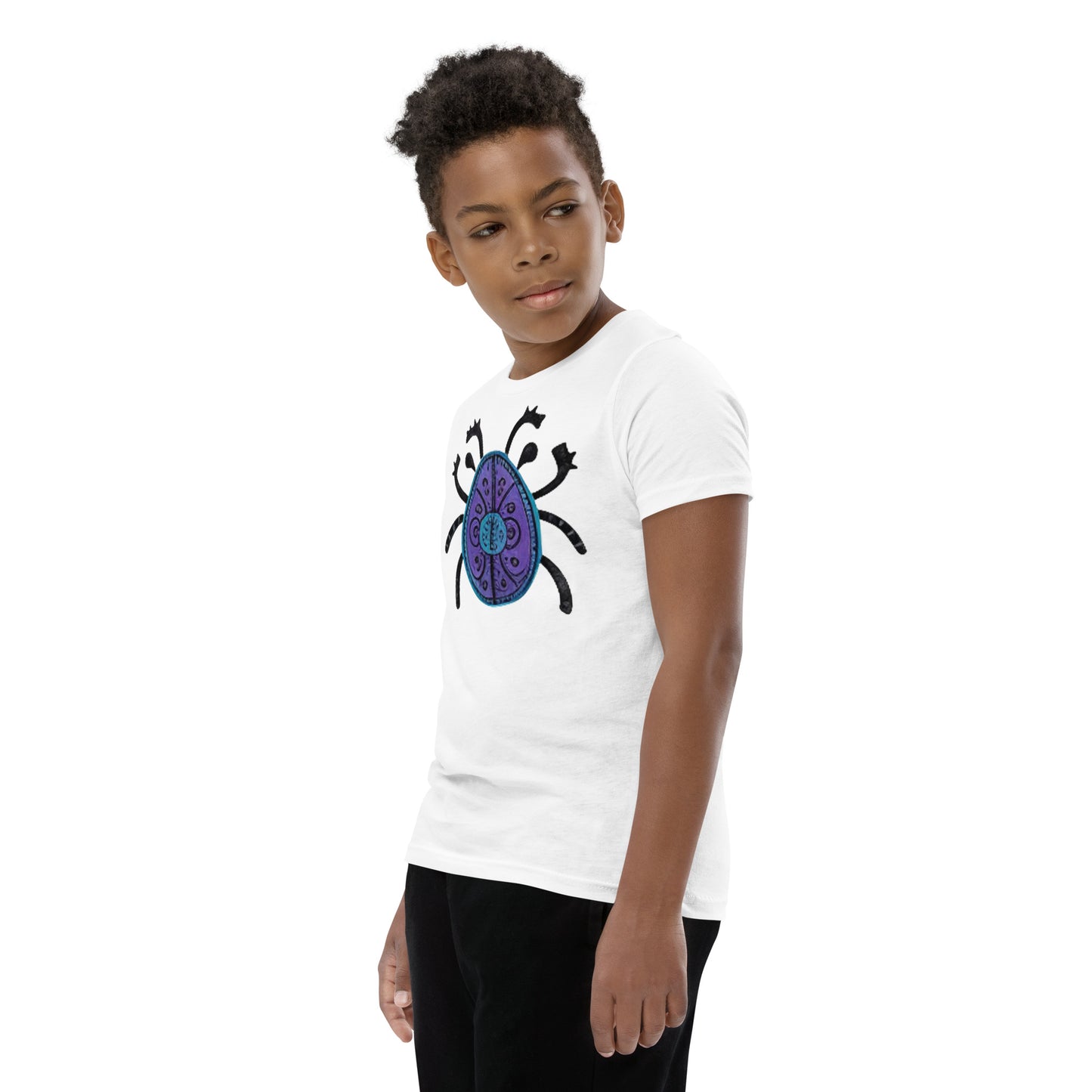 Striped Spider Critter #04 Youth Short Sleeve T-Shirt