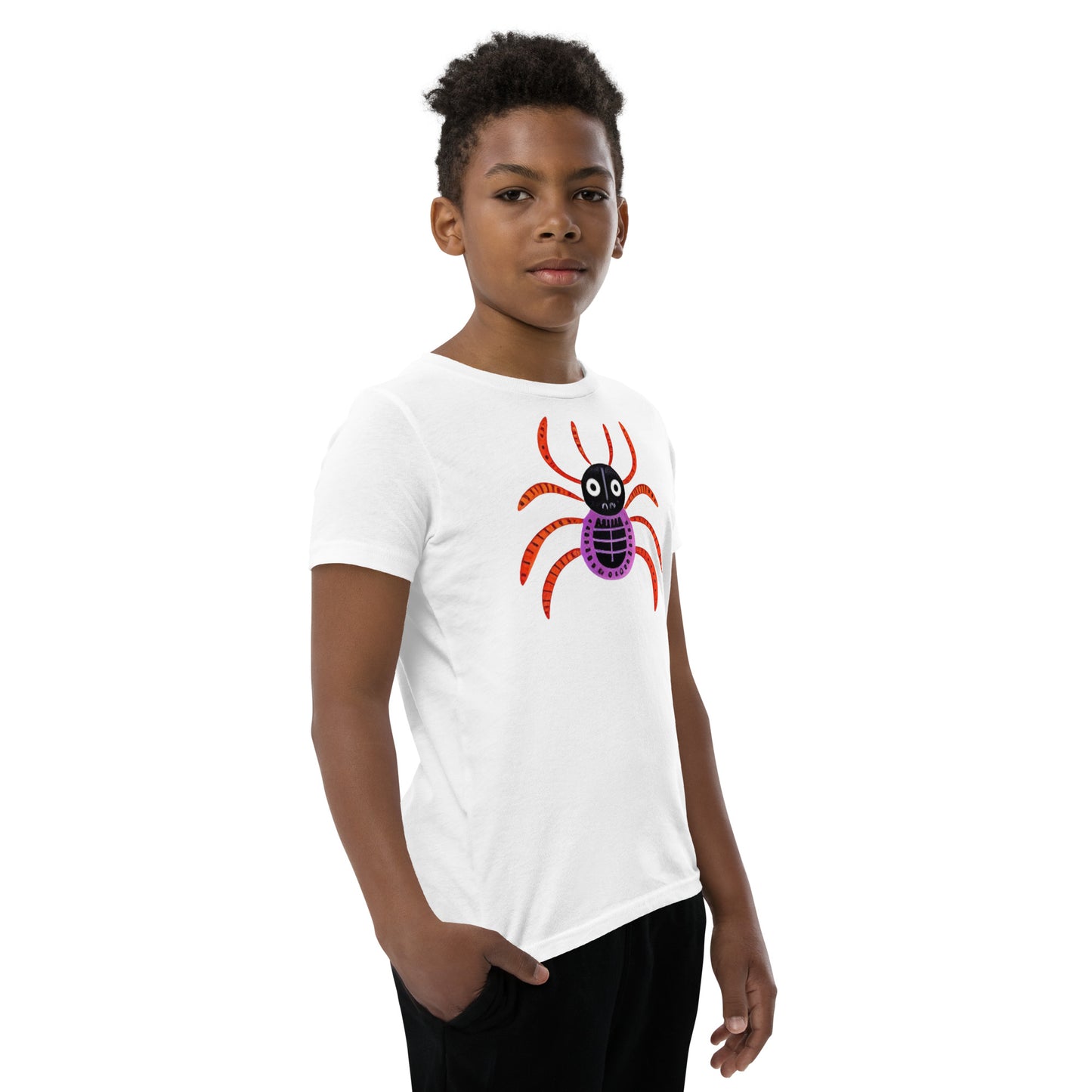 Striped Spider Critter #01 Youth Short Sleeve T-Shirt