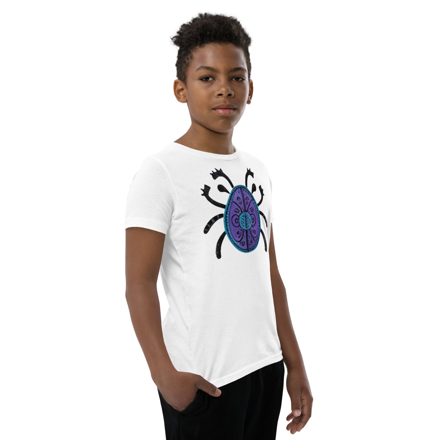 Striped Spider Critter #04 Youth Short Sleeve T-Shirt